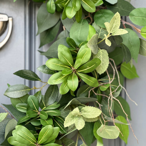 Handmade Eucalyptus Wreath, Modern Farmhouse Decor, XL Front Door Wreath