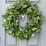 Handmade Eucalyptus Wreath, Modern Farmhouse Decor, XL Front Door Wreath