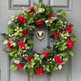 Patriotic Summer Wreath, Red White Blue Front Door Decor