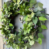 Blueberry Eucalyptus Wreath, Year-Round Front Door Decor