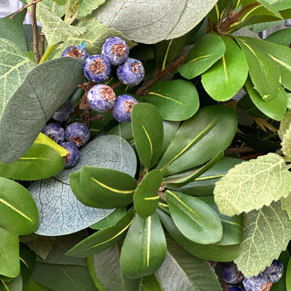 Blueberry Eucalyptus Wreath, Year-Round Front Door Decor