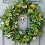 Yellow Seeded Eucalyptus Wreath, Organic Modern Door Decor