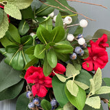 Patriotic Summer Wreath, Red White Blue Front Door Decor