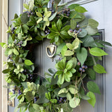 Blueberry Eucalyptus Wreath, Year-Round Front Door Decor