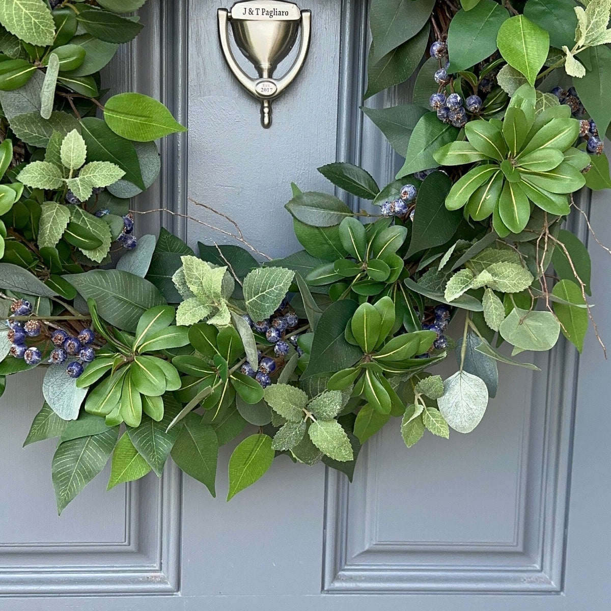 Blueberry Eucalyptus Wreath, Year-Round Front Door Decor