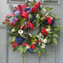 Fourth of July Wreath | Patriotic Red White Blue Front Door Decor | Rustic Americana Summer Wreath