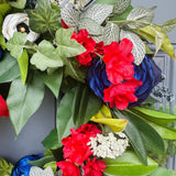 Fourth of July Wreath | Patriotic Red White Blue Front Door Decor | Rustic Americana Summer Wreath