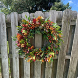 Fall Handmade Eucalyptus Wreath, Autumn Front Door Decor