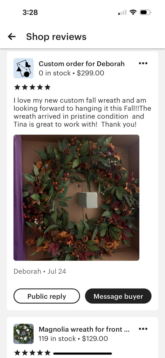 Fall Handmade Eucalyptus Wreath, Autumn Front Door Decor