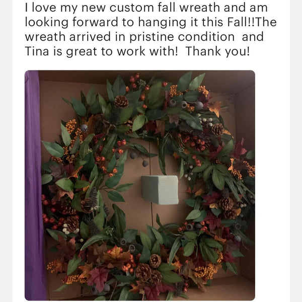 Fall Handmade Eucalyptus Wreath, Autumn Front Door Decor