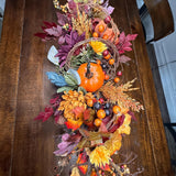 Fall Front Door Wreath, Pinecones, Pumpkins, Sunflowers, Harvest Decor