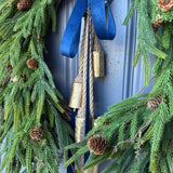 Norfolk Pine Winter Wreath, Farmhouse Front Door Decor, Hanukkah Design
