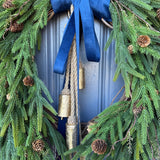 Norfolk Pine Winter Wreath, Farmhouse Front Door Decor, Hanukkah Design
