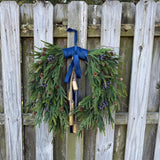 Front door winter wreath, Norfolk pine wreath, All season wreath, Housewarming gift, Farmhouse style wreath