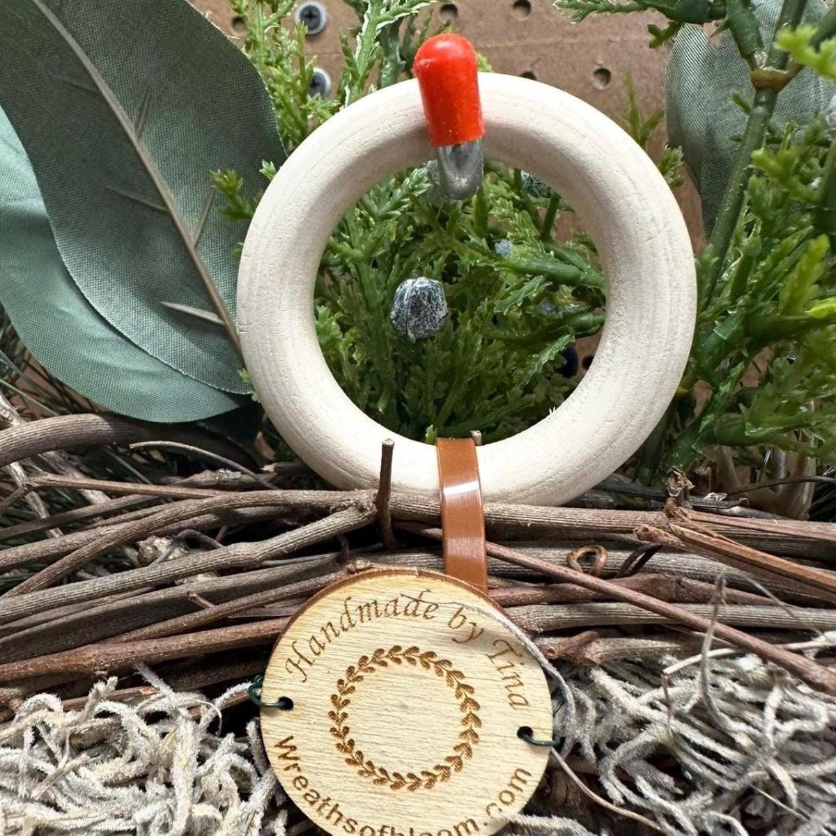 Handmade Magnolia Wreath, White Blooms and Green Leaves, Front Door Decor