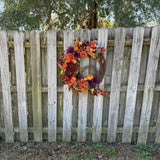 Fall Front Door Wreath, Pinecones, Pumpkins, Sunflowers, Harvest Decor