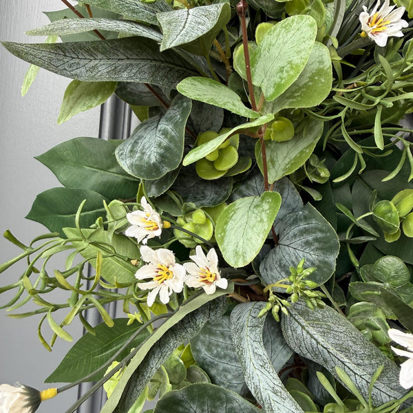 Handmade Eucalyptus Wreath, Year-Round Cottage Door Decor
