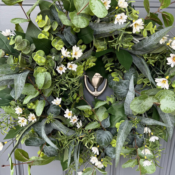 Handmade Eucalyptus Wreath, Year-Round Cottage Door Decor