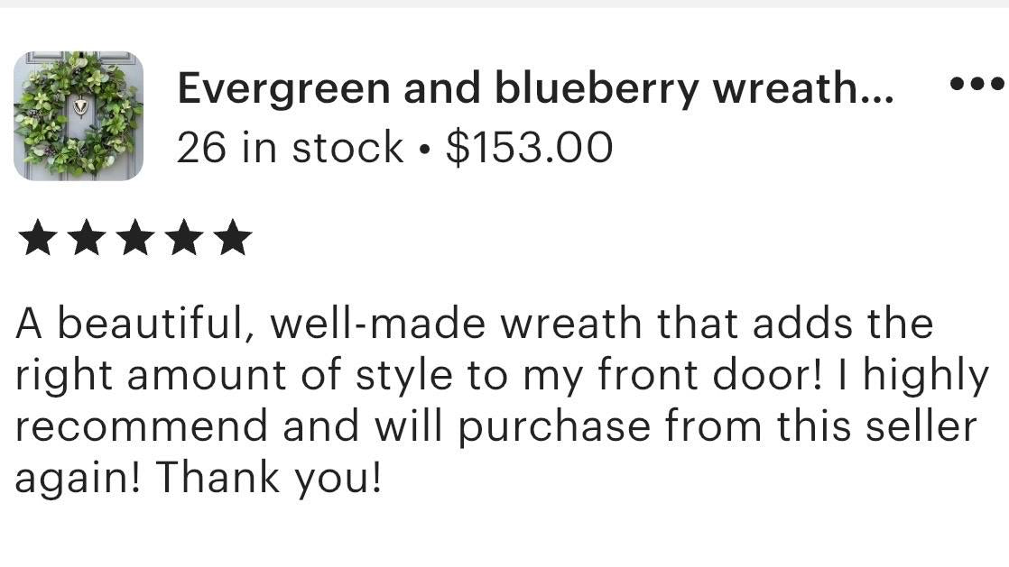 Blueberry Eucalyptus Wreath, Year-Round Front Door Decor