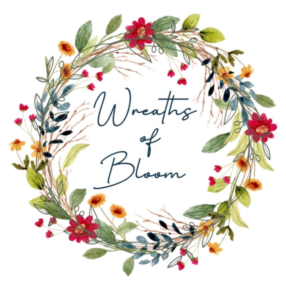 Personalized Magnolia Wreath | Handmade Magnolia Wreath | White Blooms and Green Leaves | Front Door Decor