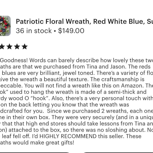 Patriotic Floral Wreath, Red White Blue, Summer Door Decor