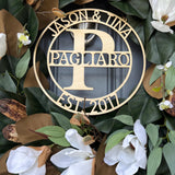 Personalized Magnolia Wreath | Handmade Magnolia Wreath | White Blooms and Green Leaves | Front Door Decor
