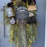 Handmade Halloween Witch Wreath | Halloween Decor | Witch Hat | Summerween | Rustic Farmhouse | Ouji board | Primitive Wreath | 24”x 40”
