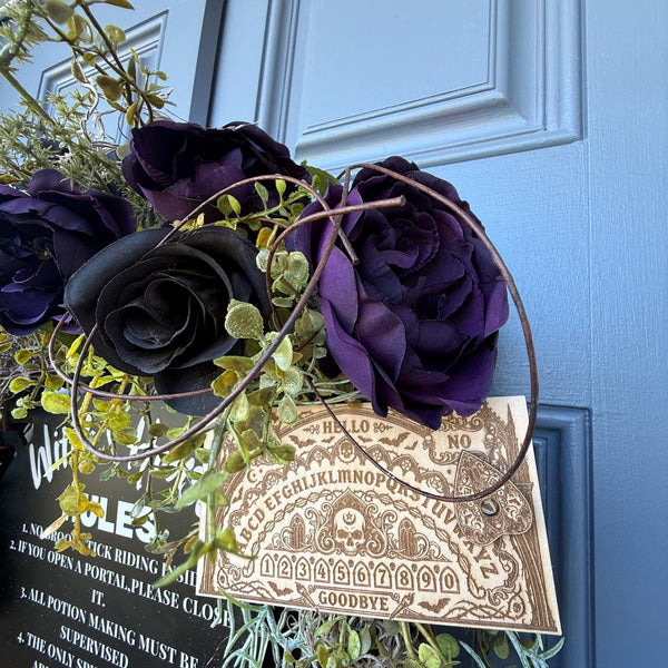 Handmade Halloween Witch Wreath | Halloween Decor | Witch Hat | Summerween | Rustic Farmhouse | Ouji board | Primitive Wreath | 24”x 40”