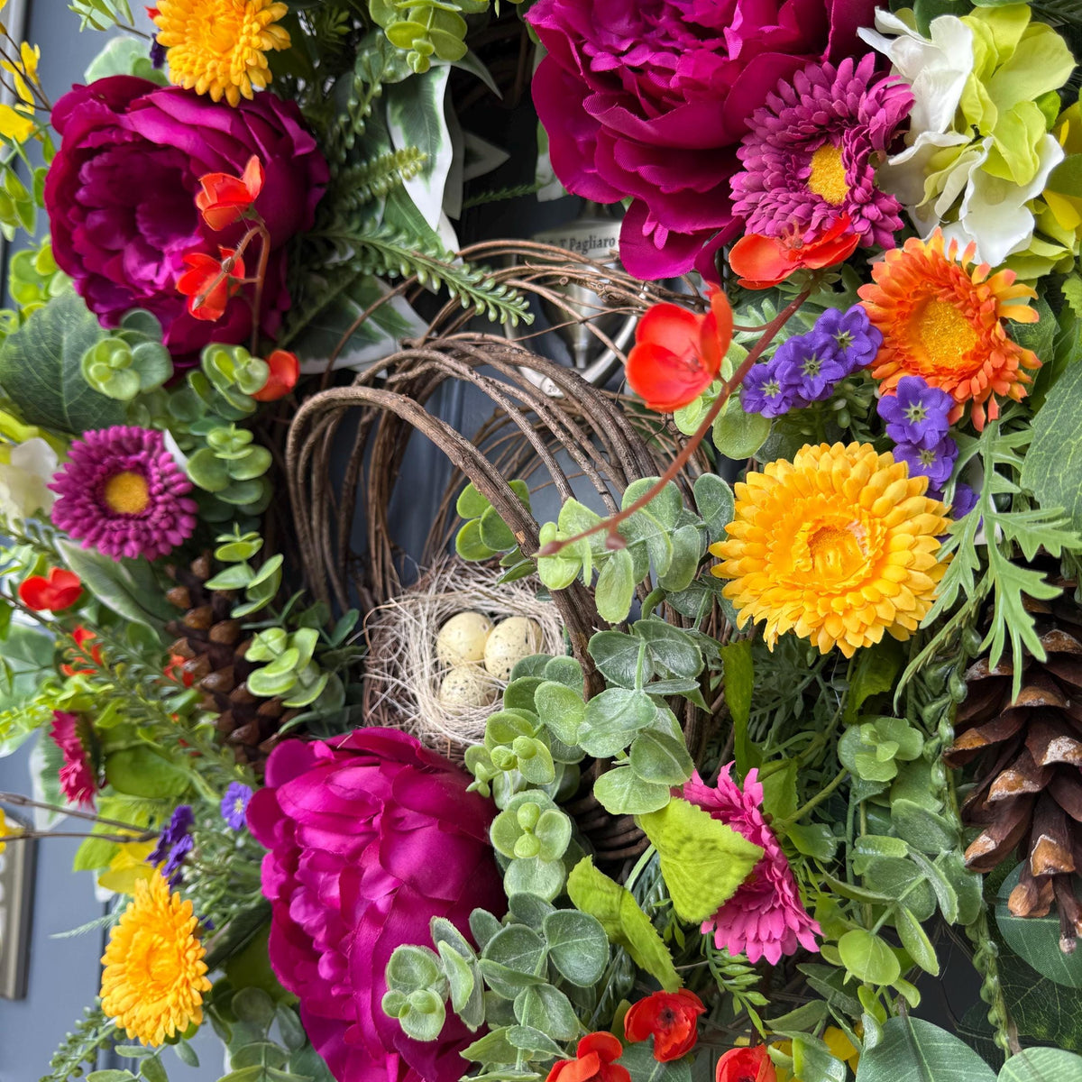Summer Wreath | Colorful Floral Front Door Decor | Cottagecore Door Design