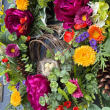 Summer Wreath | Colorful Floral Front Door Decor | Cottagecore Door Design