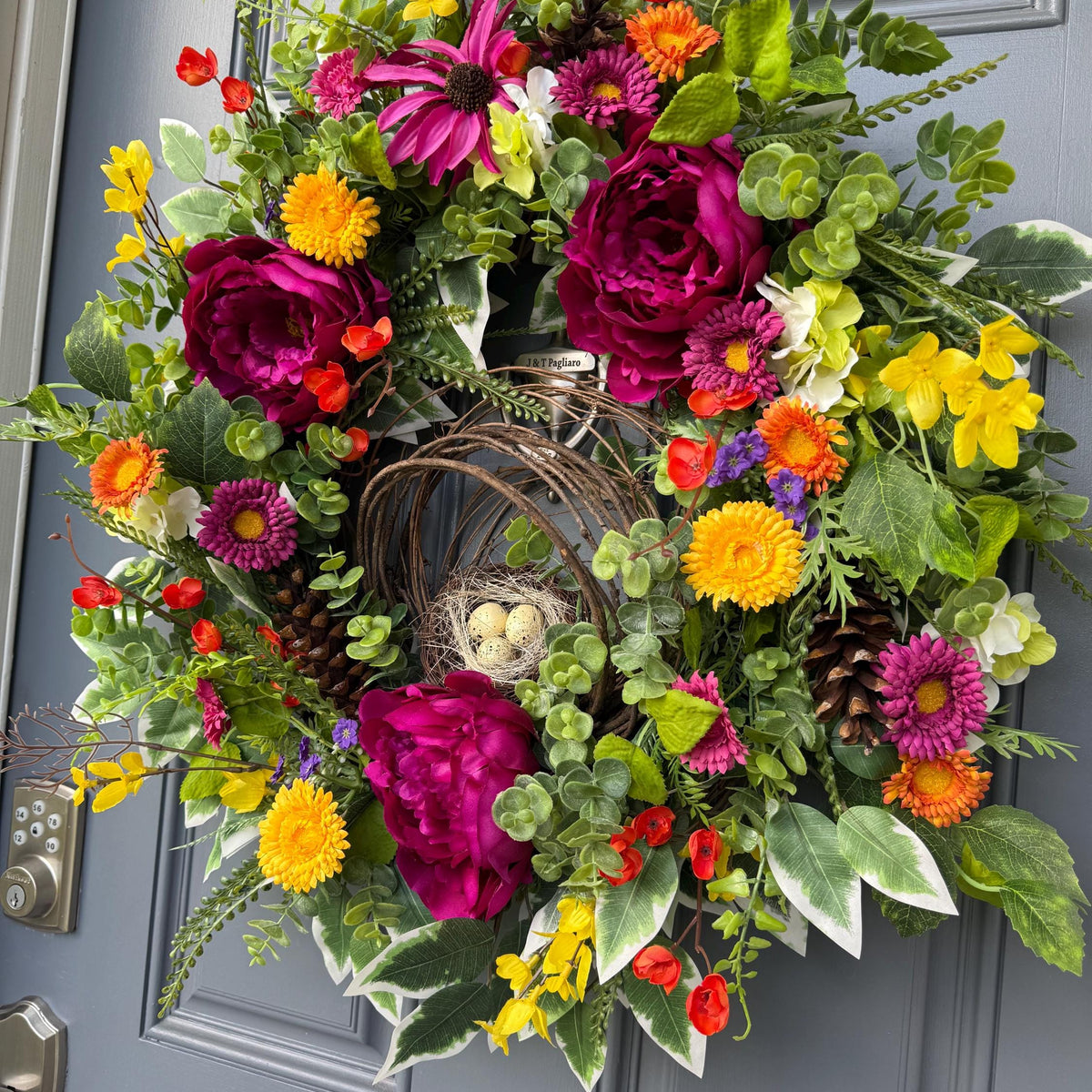 Summer Wreath | Colorful Floral Front Door Decor | Cottagecore Door Design