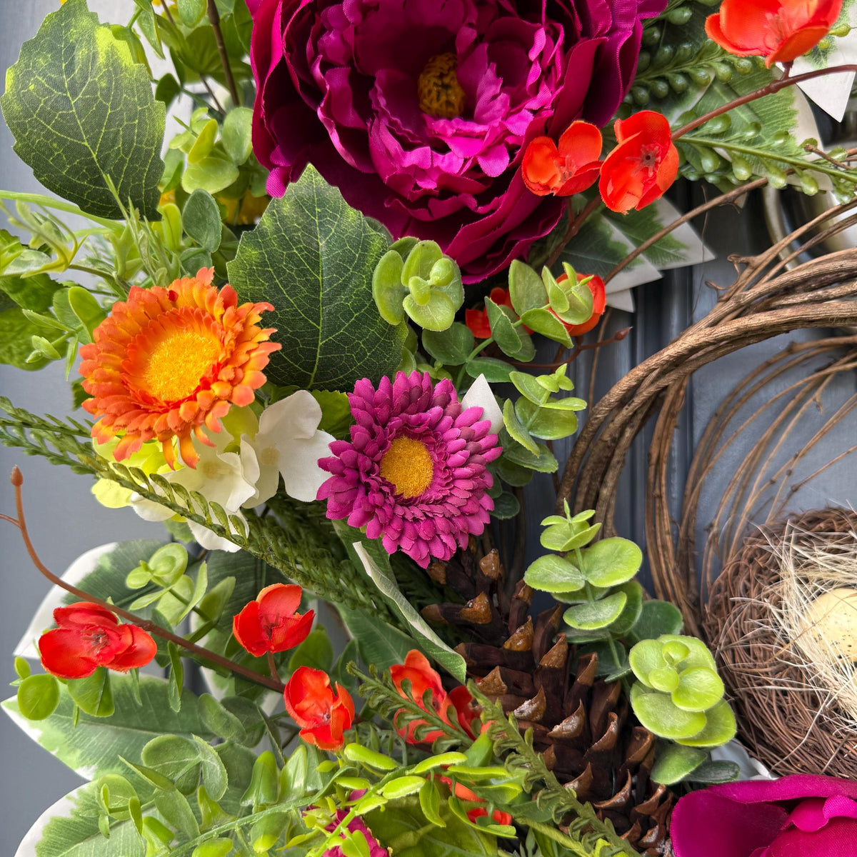 Summer Wreath | Colorful Floral Front Door Decor | Cottagecore Door Design