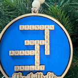 Custom Christmas Ornament, Scrabble Lovers Gift, Gamenight Gift,