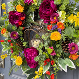 Summer Wreath | Colorful Floral Front Door Decor | Cottagecore Door Design