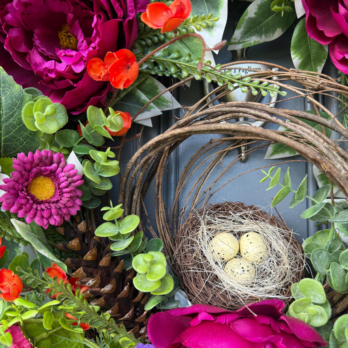 Summer Wreath | Colorful Floral Front Door Decor | Cottagecore Door Design