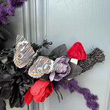 Hand painted Halloween Witch Wreath | Halloween Decor | Witch lovers | Summerween | Crescent Moon | Primitive Wreath 20”