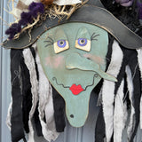 Hand painted Halloween Witch Wreath | Halloween Decor | Witch lovers | Summerween | Crescent Moon | Primitive Wreath 20”