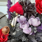 Hand painted Halloween Witch Wreath | Halloween Decor | Witch lovers | Summerween | Crescent Moon | Primitive Wreath 20”
