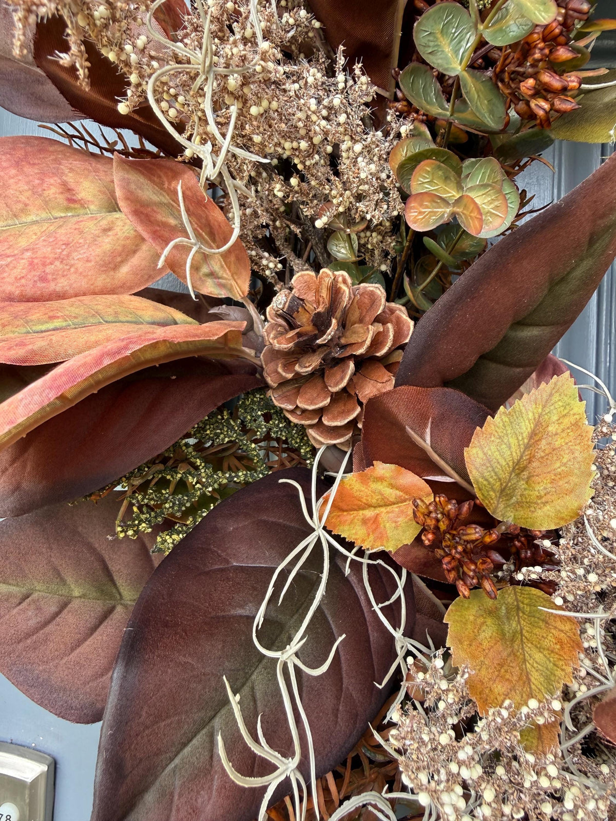  Fall magnolia wreath | Autumn Door Decor, Thanksgiving decor | 24” Shown in photos