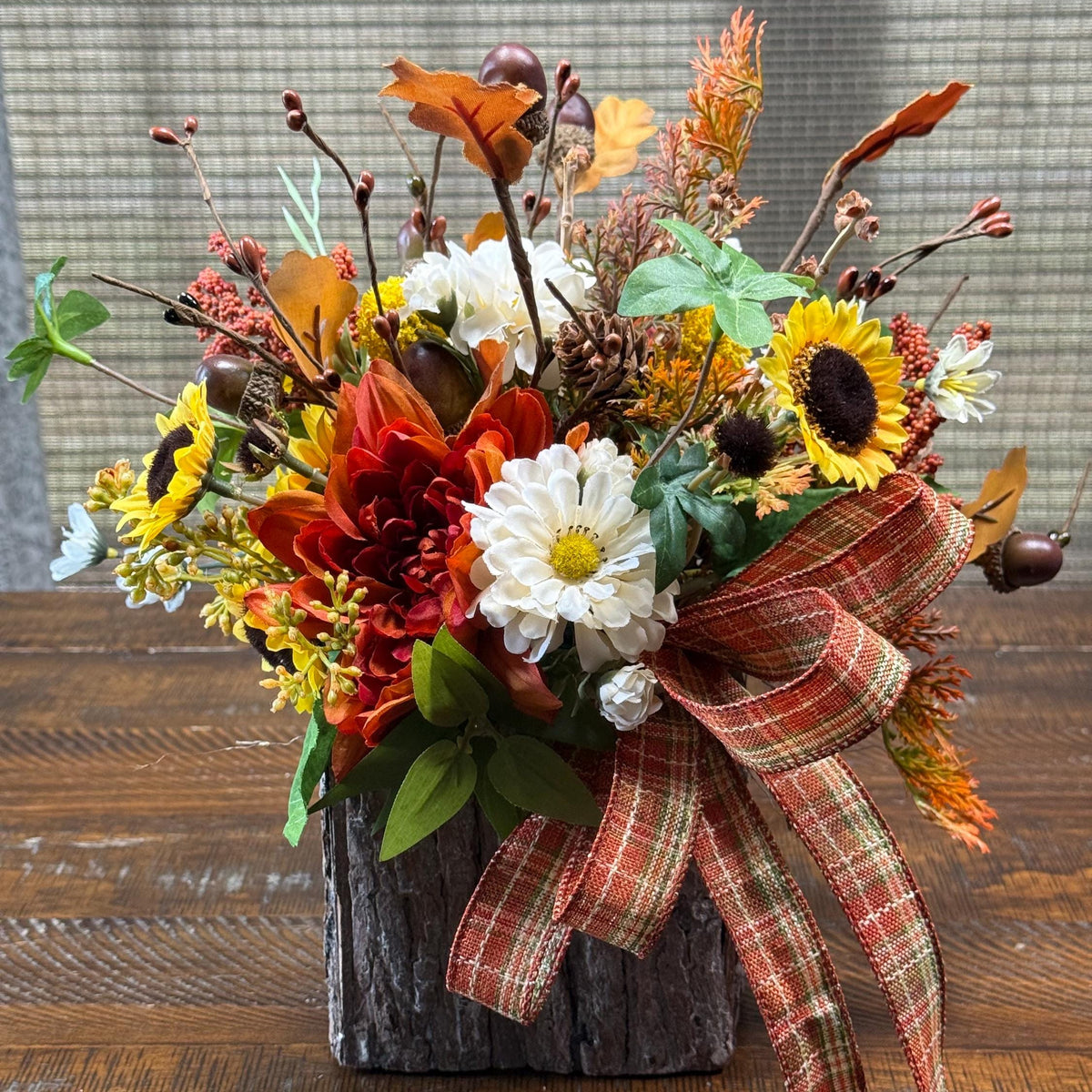 Fall flower arrangement with personalization | Thanksgiving floral centerpiece | Thank you bouquet | Hostess gift