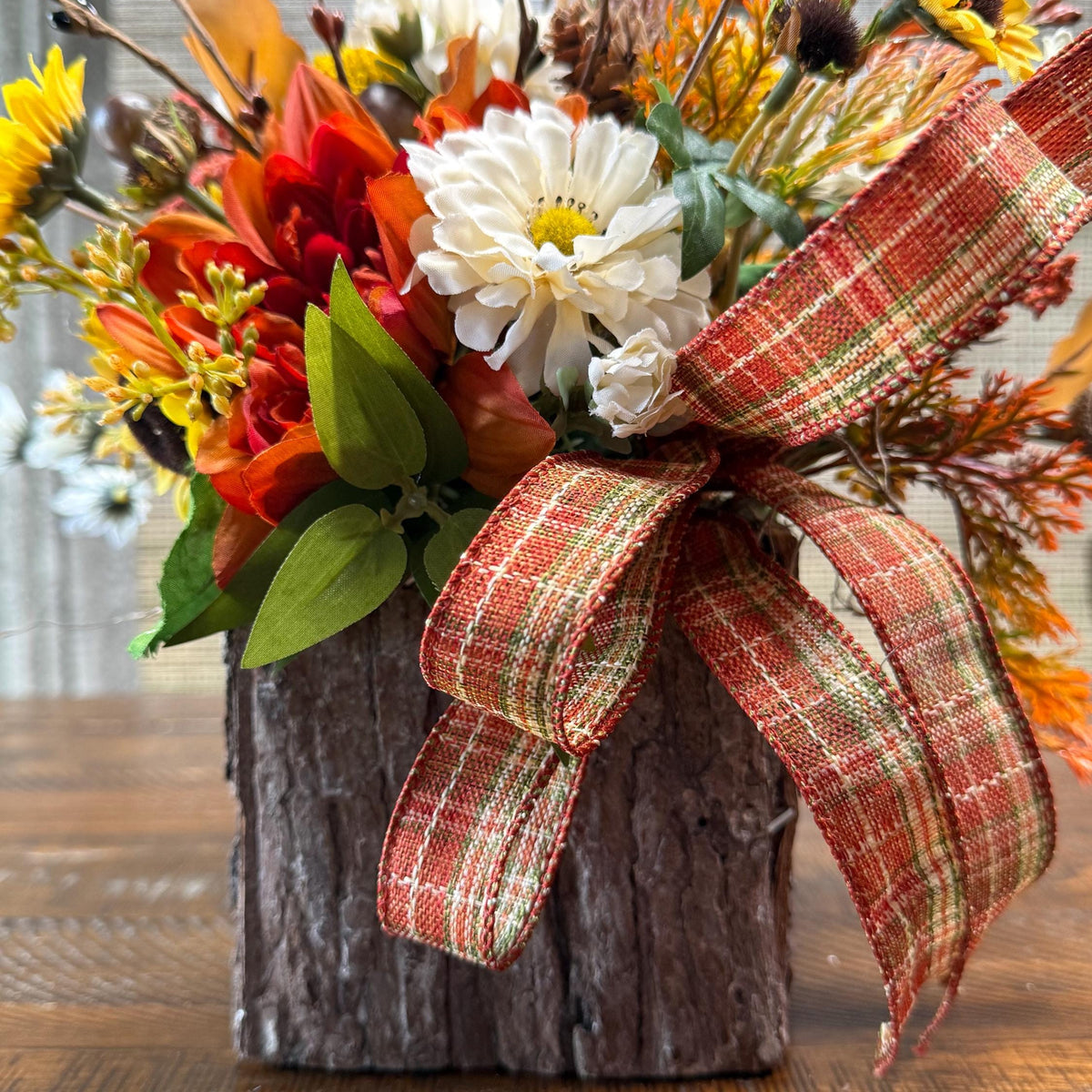 Fall flower arrangement with personalization | Thanksgiving floral centerpiece | Thank you bouquet | Hostess gift
