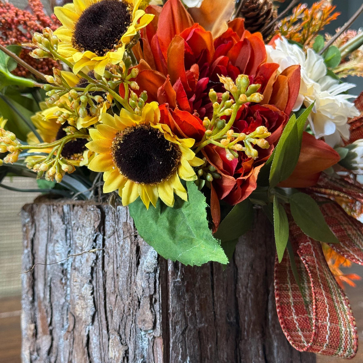 Fall flower arrangement with personalization | Thanksgiving floral centerpiece | Thank you bouquet | Hostess gift