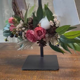 Tabletop personalized wreath | 10” grapevine wreath on a black metal stand | Thank you gift | Coworker gift | Desktop decor