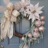 Snowy Pink Christmas  Wreath