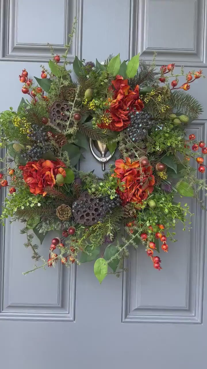 Rustic Fall Hydrangea Wreath