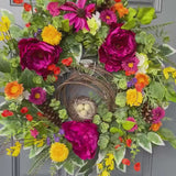 Summer Wreath | Colorful Floral Front Door Decor | Cottagecore Door Design