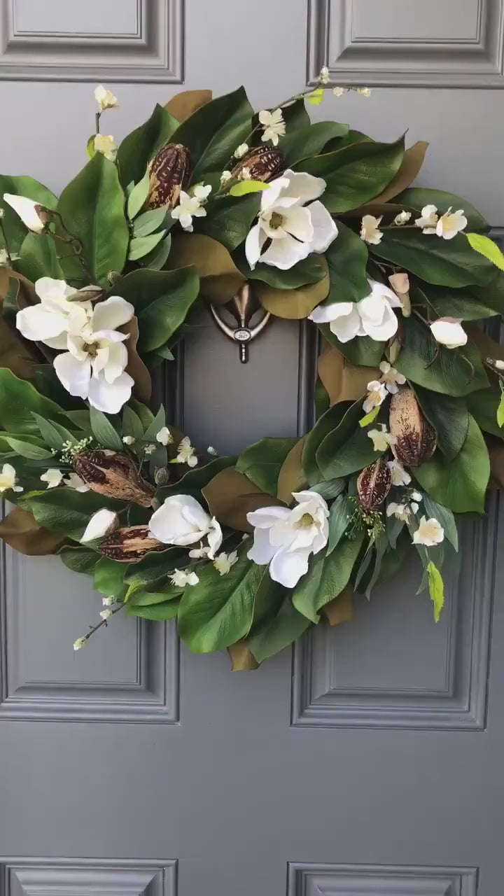 Handmade Magnolia Wreath